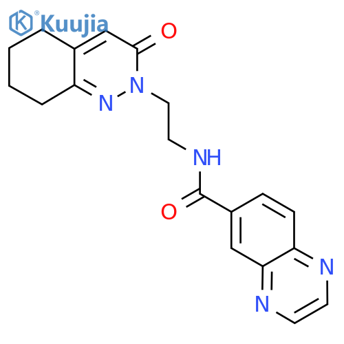 N-[2-(3-oxo-2,3,5,6,7,8-hexahydrocinnolin-2-yl)ethyl]quinoxaline-6-carboxamide structure