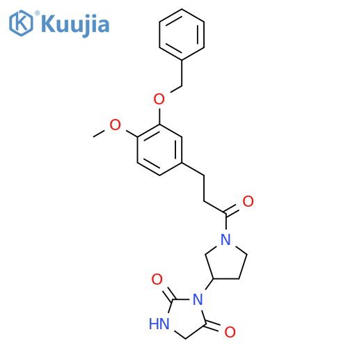 3-(1-(3-(3-(Benzyloxy)-4-methoxyphenyl)propanoyl)pyrrolidin-3-yl)imidazolidine-2,4-dione structure