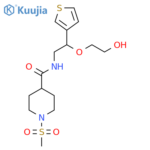 N-2-(2-hydroxyethoxy)-2-(thiophen-3-yl)ethyl-1-methanesulfonylpiperidine-4-carboxamide structure