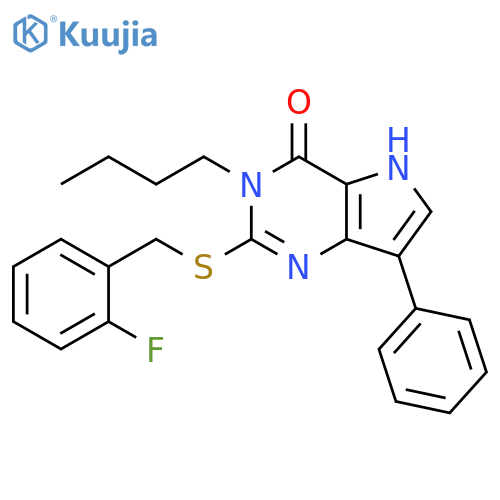 3-butyl-2-{[(2-fluorophenyl)methyl]sulfanyl}-7-phenyl-3H,4H,5H-pyrrolo[3,2-d]pyrimidin-4-one structure