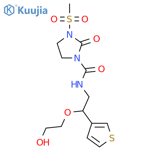 N-2-(2-hydroxyethoxy)-2-(thiophen-3-yl)ethyl-3-methanesulfonyl-2-oxoimidazolidine-1-carboxamide structure