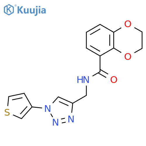 N-{[1-(thiophen-3-yl)-1H-1,2,3-triazol-4-yl]methyl}-2,3-dihydro-1,4-benzodioxine-5-carboxamide structure