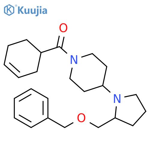 4-{2-(benzyloxy)methylpyrrolidin-1-yl}-1-(cyclohex-3-ene-1-carbonyl)piperidine structure
