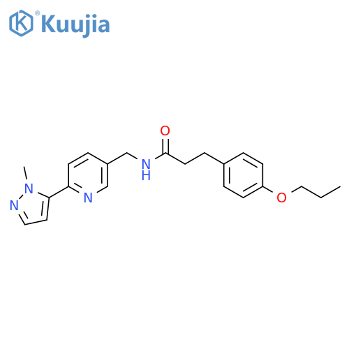 N-{6-(1-methyl-1H-pyrazol-5-yl)pyridin-3-ylmethyl}-3-(4-propoxyphenyl)propanamide structure