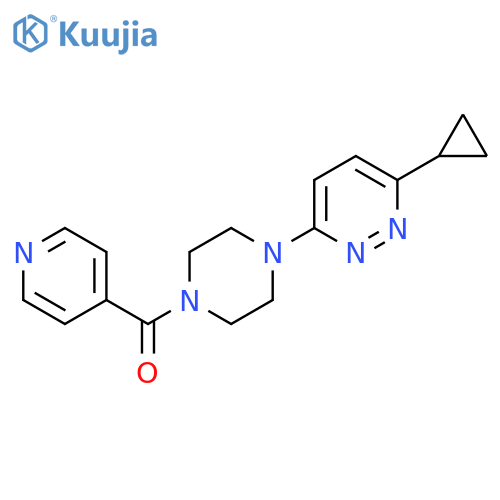 3-cyclopropyl-6-[4-(pyridine-4-carbonyl)piperazin-1-yl]pyridazine structure