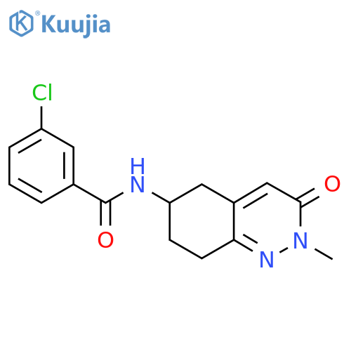3-chloro-N-(2-methyl-3-oxo-2,3,5,6,7,8-hexahydrocinnolin-6-yl)benzamide structure