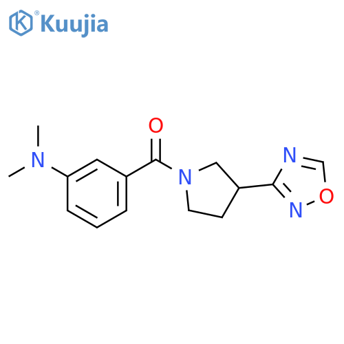 N,N-dimethyl-3-3-(1,2,4-oxadiazol-3-yl)pyrrolidine-1-carbonylaniline structure