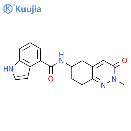 N-(2-methyl-3-oxo-2,3,5,6,7,8-hexahydrocinnolin-6-yl)-1H-indole-4-carboxamide structure