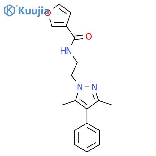 N-[2-(3,5-dimethyl-4-phenyl-1H-pyrazol-1-yl)ethyl]furan-3-carboxamide structure