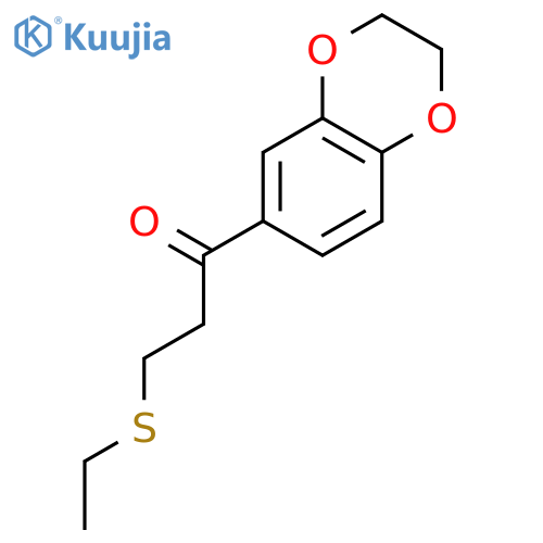 1-Propanone, 1-(2,3-dihydro-1,4-benzodioxin-6-yl)-3-(ethylthio)- structure