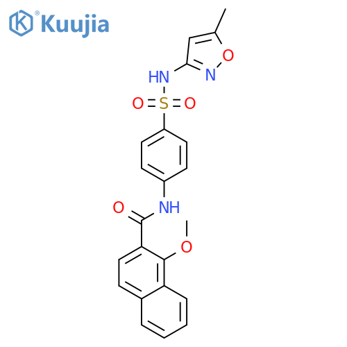 1-methoxy-N-{4-[(5-methyl-1,2-oxazol-3-yl)sulfamoyl]phenyl}naphthalene-2-carboxamide structure