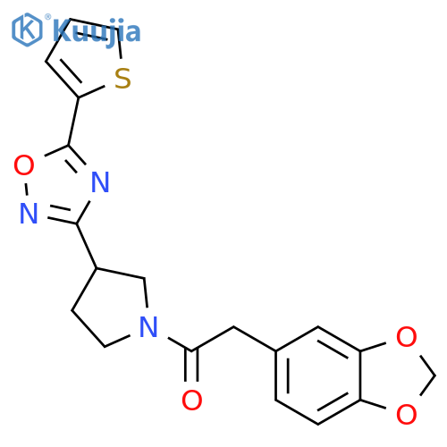 2-(2H-1,3-benzodioxol-5-yl)-1-{3-5-(thiophen-2-yl)-1,2,4-oxadiazol-3-ylpyrrolidin-1-yl}ethan-1-one structure