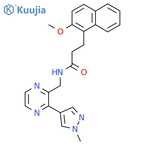 3-(2-methoxynaphthalen-1-yl)-N-{3-(1-methyl-1H-pyrazol-4-yl)pyrazin-2-ylmethyl}propanamide structure