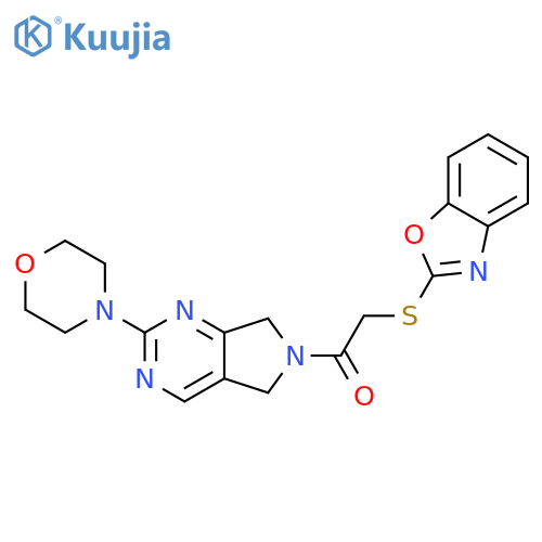 2-(1,3-benzoxazol-2-ylsulfanyl)-1-[2-(morpholin-4-yl)-5H,6H,7H-pyrrolo[3,4-d]pyrimidin-6-yl]ethan-1-one structure