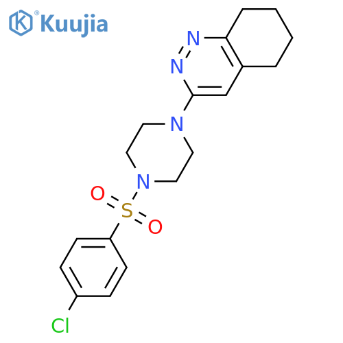 3-[4-(4-chlorobenzenesulfonyl)piperazin-1-yl]-5,6,7,8-tetrahydrocinnoline structure