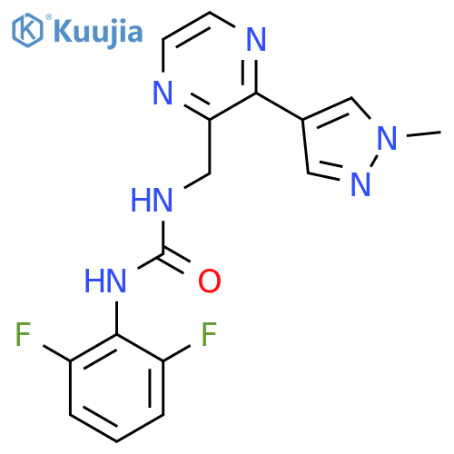 3-(2,6-difluorophenyl)-1-{3-(1-methyl-1H-pyrazol-4-yl)pyrazin-2-ylmethyl}urea structure