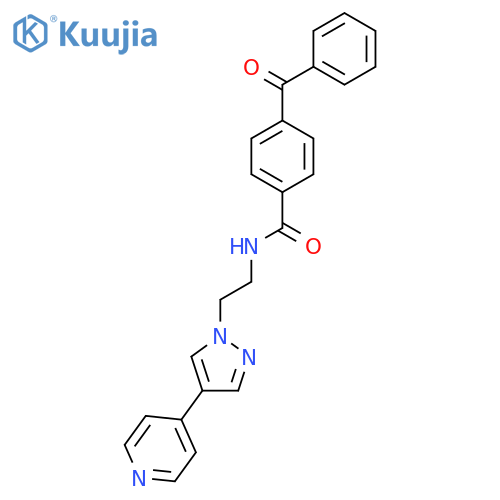 4-benzoyl-N-{2-4-(pyridin-4-yl)-1H-pyrazol-1-ylethyl}benzamide structure