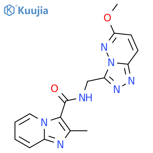 N-({6-methoxy-1,2,4triazolo4,3-bpyridazin-3-yl}methyl)-2-methylimidazo1,2-apyridine-3-carboxamide structure
