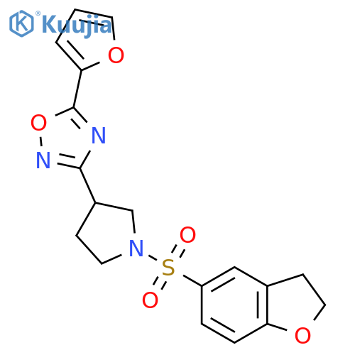 3-1-(2,3-dihydro-1-benzofuran-5-sulfonyl)pyrrolidin-3-yl-5-(furan-2-yl)-1,2,4-oxadiazole structure