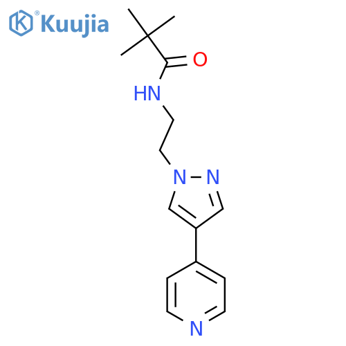 2,2-dimethyl-N-{2-4-(pyridin-4-yl)-1H-pyrazol-1-ylethyl}propanamide structure