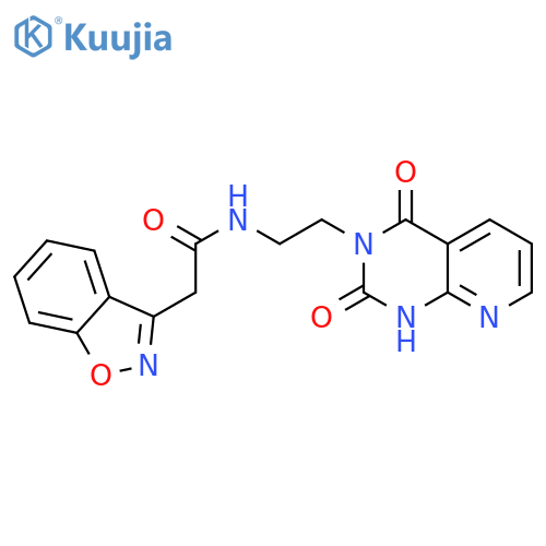 2-(1,2-benzoxazol-3-yl)-N-(2-{2,4-dioxo-1H,2H,3H,4H-pyrido[2,3-d]pyrimidin-3-yl}ethyl)acetamide structure