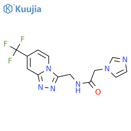 2-(1H-imidazol-1-yl)-N-{7-(trifluoromethyl)-1,2,4triazolo4,3-apyridin-3-ylmethyl}acetamide structure