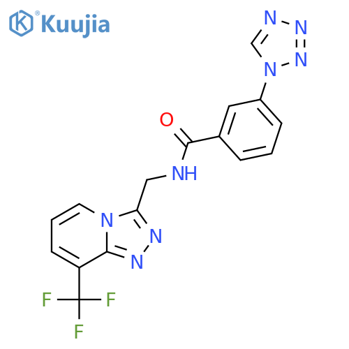 3-(1H-1,2,3,4-tetrazol-1-yl)-N-{[8-(trifluoromethyl)-[1,2,4]triazolo[4,3-a]pyridin-3-yl]methyl}benzamide structure