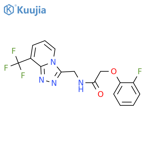 2-(2-fluorophenoxy)-N-{[8-(trifluoromethyl)-[1,2,4]triazolo[4,3-a]pyridin-3-yl]methyl}acetamide structure