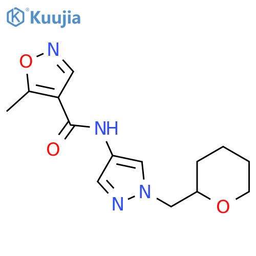 5-methyl-N-{1-[(oxan-2-yl)methyl]-1H-pyrazol-4-yl}-1,2-oxazole-4-carboxamide structure