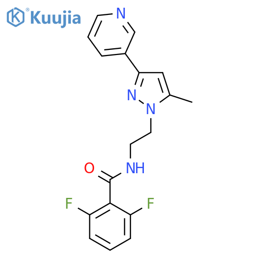 2,6-difluoro-N-{2-5-methyl-3-(pyridin-3-yl)-1H-pyrazol-1-ylethyl}benzamide structure