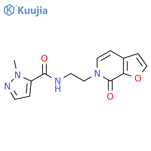 1-methyl-N-(2-{7-oxo-6H,7H-furo[2,3-c]pyridin-6-yl}ethyl)-1H-pyrazole-5-carboxamide structure