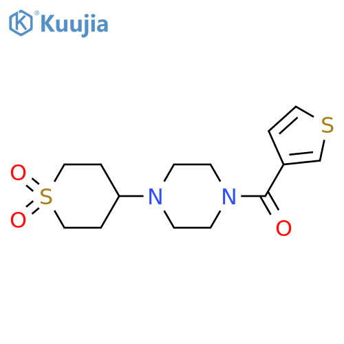 4-[4-(thiophene-3-carbonyl)piperazin-1-yl]-1lambda6-thiane-1,1-dione structure