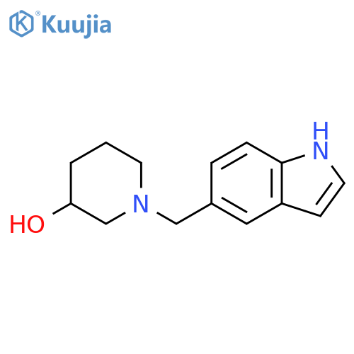 1-[(1H-indol-5-yl)methyl]piperidin-3-ol structure