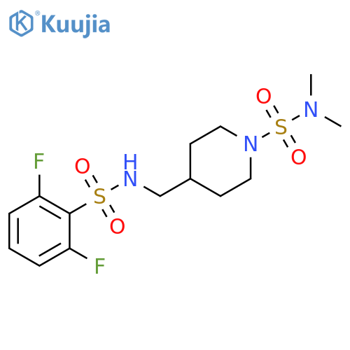 4-[(2,6-difluorobenzenesulfonamido)methyl]-N,N-dimethylpiperidine-1-sulfonamide structure