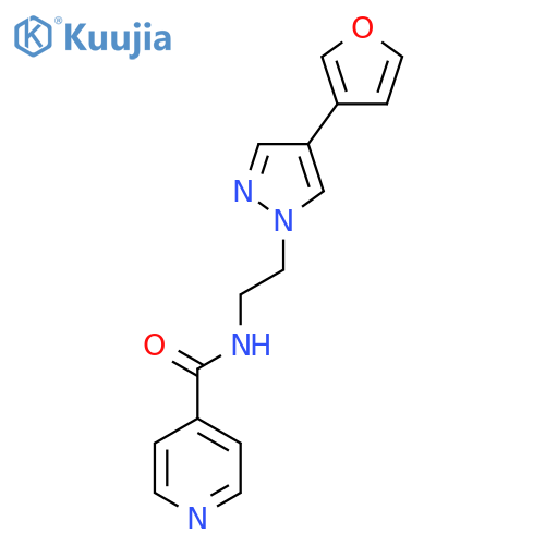 N-{2-[4-(furan-3-yl)-1H-pyrazol-1-yl]ethyl}pyridine-4-carboxamide structure