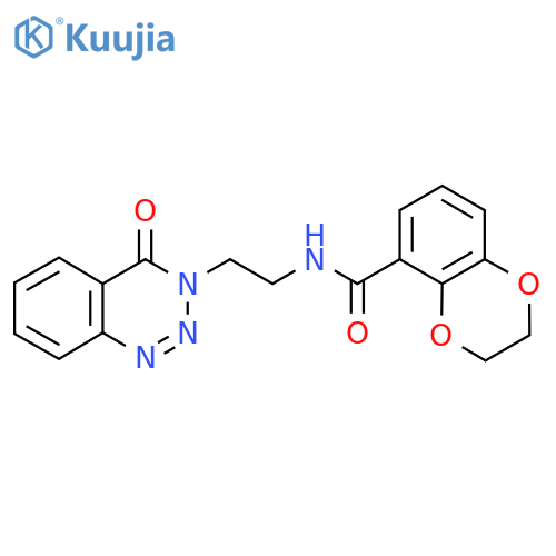 N-[2-(4-oxo-3,4-dihydro-1,2,3-benzotriazin-3-yl)ethyl]-2,3-dihydro-1,4-benzodioxine-5-carboxamide structure