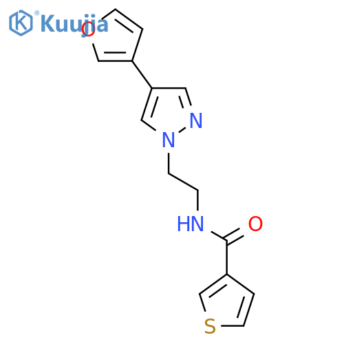 N-{2-[4-(furan-3-yl)-1H-pyrazol-1-yl]ethyl}thiophene-3-carboxamide structure