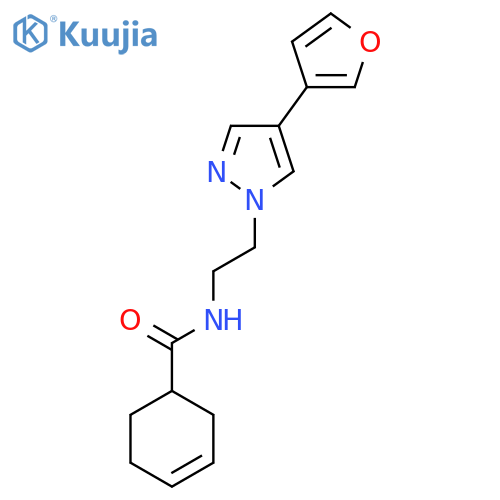 N-{2-[4-(furan-3-yl)-1H-pyrazol-1-yl]ethyl}cyclohex-3-ene-1-carboxamide structure