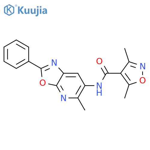 3,5-dimethyl-N-{5-methyl-2-phenyl-[1,3]oxazolo[5,4-b]pyridin-6-yl}-1,2-oxazole-4-carboxamide structure