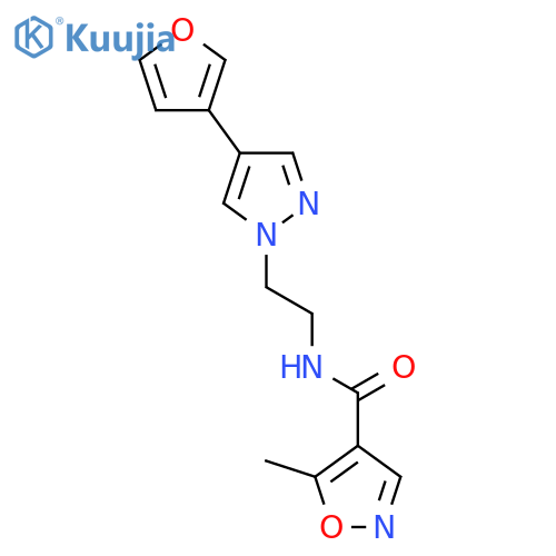 N-{2-[4-(furan-3-yl)-1H-pyrazol-1-yl]ethyl}-5-methyl-1,2-oxazole-4-carboxamide structure