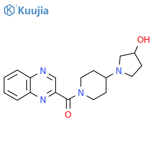 1-1-(quinoxaline-2-carbonyl)piperidin-4-ylpyrrolidin-3-ol structure