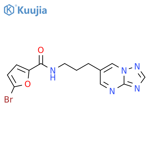 N-(3-([1,2,4]triazolo[1,5-a]pyrimidin-6-yl)propyl)-5-bromofuran-2-carboxamide structure