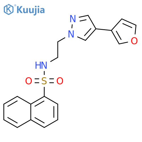 N-{2-[4-(furan-3-yl)-1H-pyrazol-1-yl]ethyl}naphthalene-1-sulfonamide structure