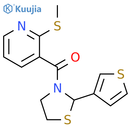 (2-methylsulfanylpyridin-3-yl)-(2-thiophen-3-yl-1,3-thiazolidin-3-yl)methanone structure