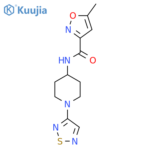 5-methyl-N-[1-(1,2,5-thiadiazol-3-yl)piperidin-4-yl]-1,2-oxazole-3-carboxamide structure