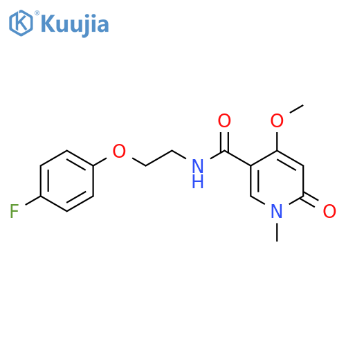 N-(2-(4-fluorophenoxy)ethyl)-4-methoxy-1-methyl-6-oxo-1,6-dihydropyridine-3-carboxamide structure