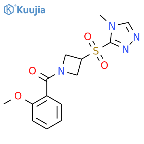 (2-methoxyphenyl)(3-((4-methyl-4H-1,2,4-triazol-3-yl)sulfonyl)azetidin-1-yl)methanone structure