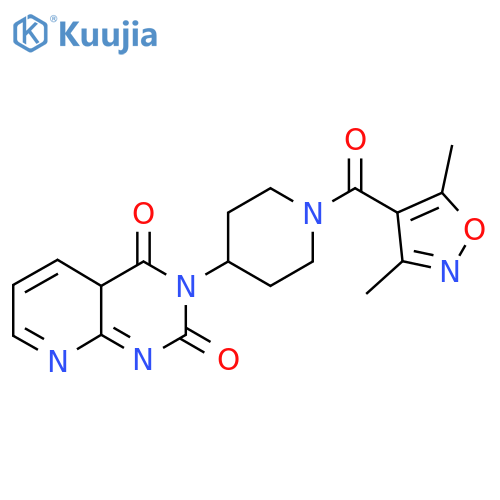 3-1-(3,5-dimethyl-1,2-oxazole-4-carbonyl)piperidin-4-yl-1H,2H,3H,4H-pyrido2,3-dpyrimidine-2,4-dione structure