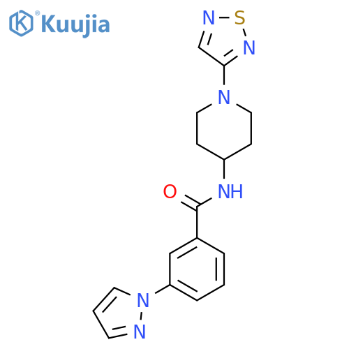 3-(1H-pyrazol-1-yl)-N-1-(1,2,5-thiadiazol-3-yl)piperidin-4-ylbenzamide structure
