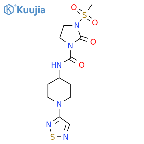 3-methanesulfonyl-2-oxo-N-1-(1,2,5-thiadiazol-3-yl)piperidin-4-ylimidazolidine-1-carboxamide structure